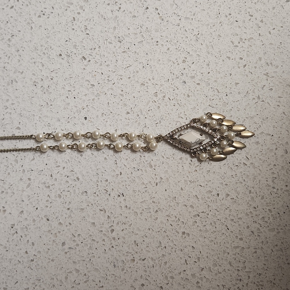 Maurices Rustic Gold Necklace with Pearls and Diamonds